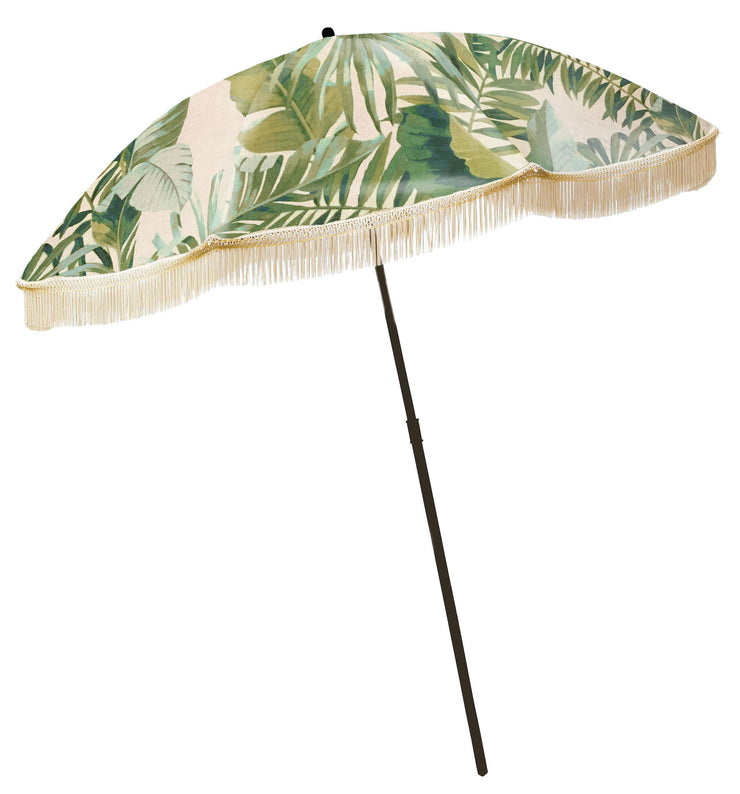 PALM LEAF UMBRELLA WITH FRINGE