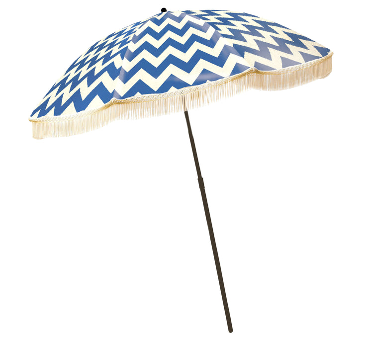 CHEVRON BEACH UMBRELLA WITH FRINGE