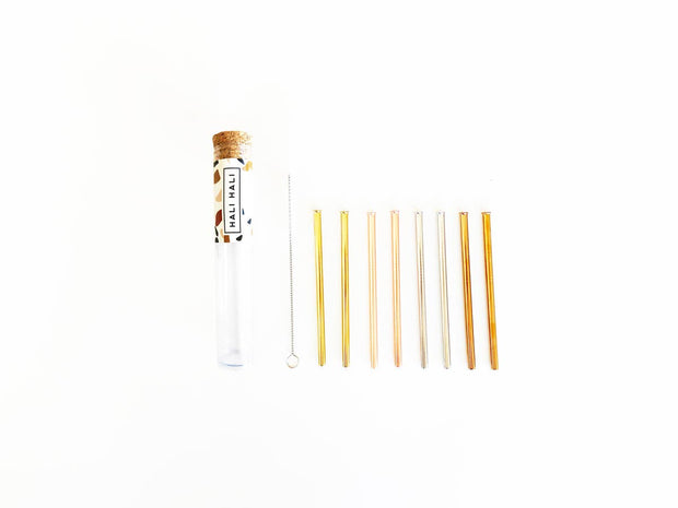 COCKTAIL STRAWS IN REUSABLE CASE | SET OF 8