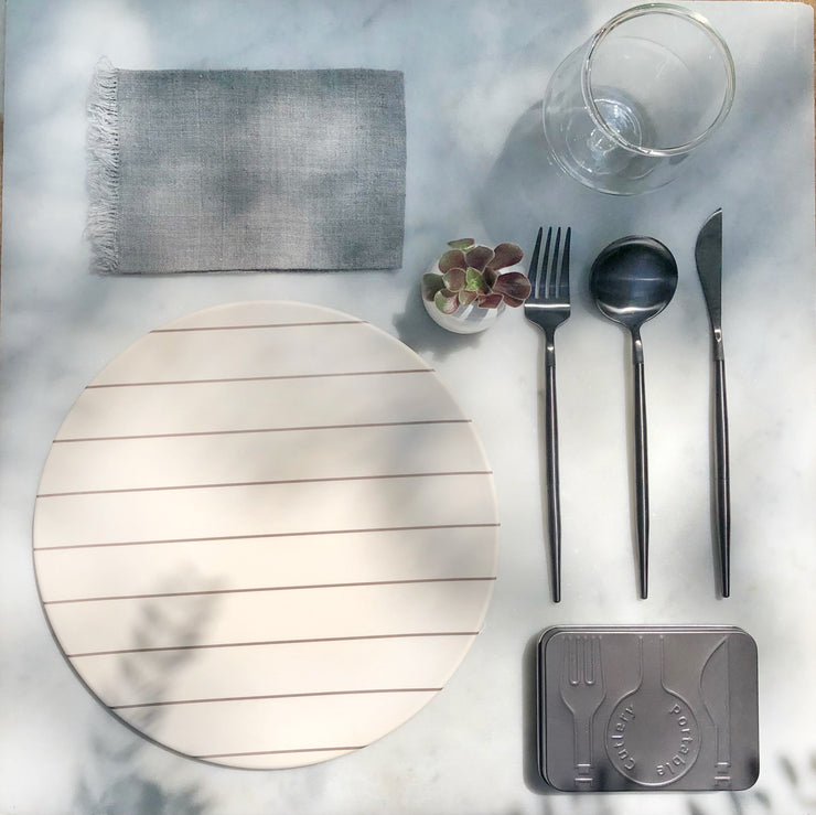 4 PIECE TRAVEL PLACE SETTING