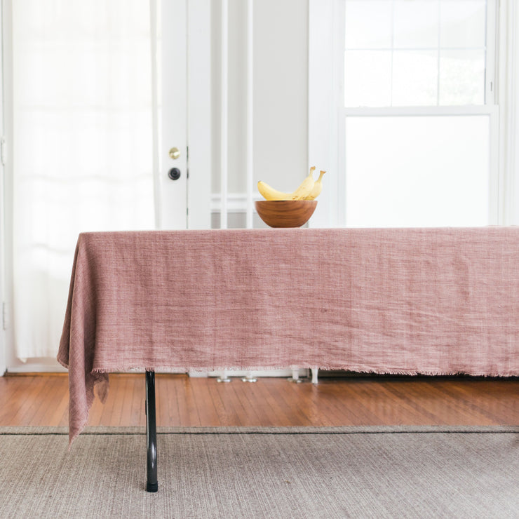Hand Dyed Stonewashed Linen Table Cloth